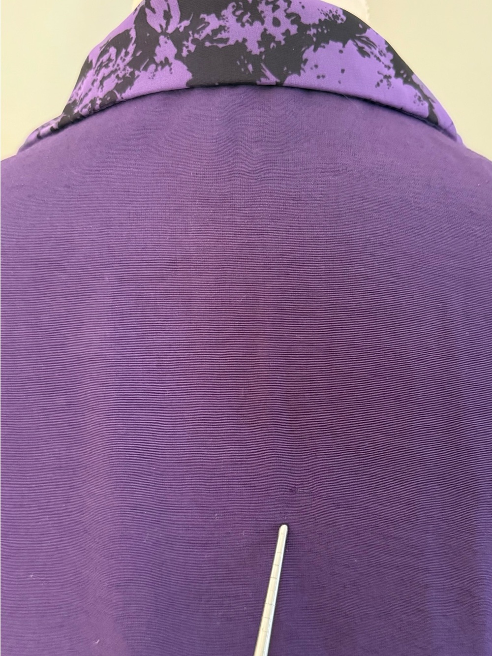 VTG Le Chateau Purple Figure Fitted Sheer Sleeves Top - Picture 11 of 13